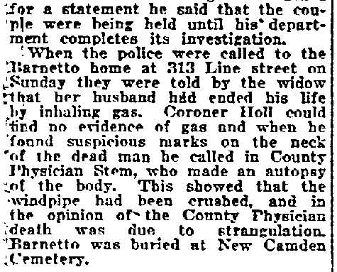 Philadelphia Inquirer, November 26, 1919 — article related to Fiore Troncone, part 2