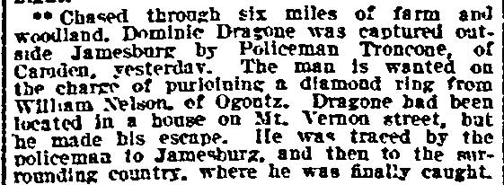 Philadelphia Inquirer, November 28, 1911 — Troncone clipping