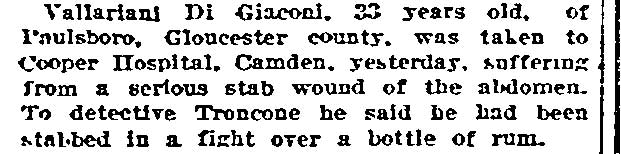 Philadelphia Inquirer, December 10, 1917 — Troncone clipping