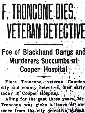 Camden Evening Courier, December 10, 1936 — Troncone obituary clipping, part 1