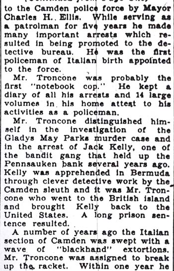 Camden Evening Courier, December 10, 1936 — Troncone obituary clipping, part 3