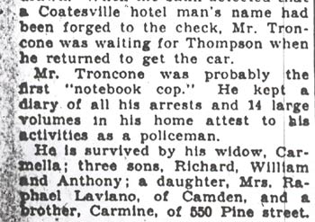 Camden Evening Courier, December 11, 1936 — Troncone obituary clipping, part 7
