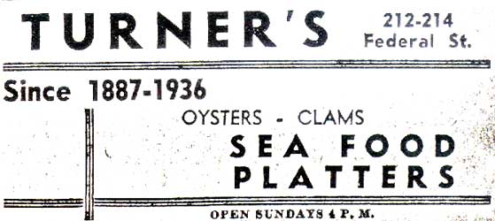Turner's advertisement — Camden Courier-Post, October 3, 1936