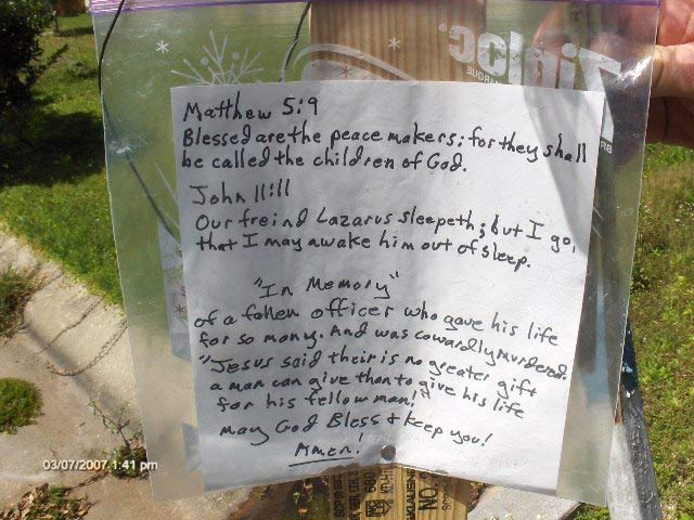 Memorial at accident site