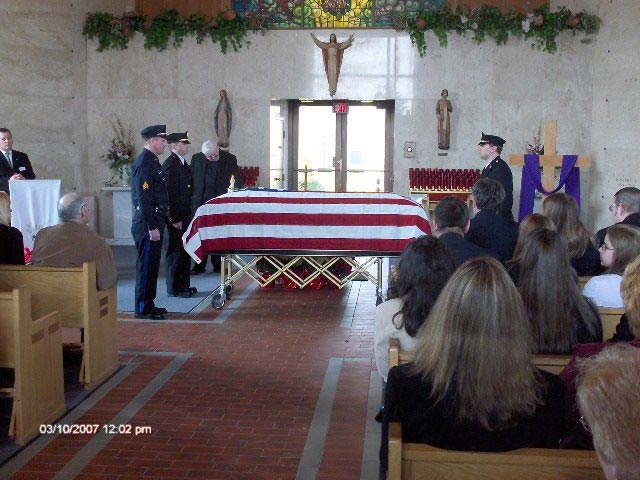 Flag folding ceremony at Terry's funeral