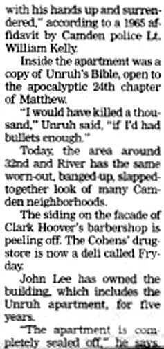 East Camden's 'Walk of Death' as Nation's First Mass Killing - Camden Courier-Post - August 22, 1999
