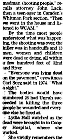 East Camden's 'Walk of Death' as Nation's First Mass Killing - Camden Courier-Post - August 22, 1999