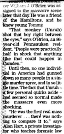 East Camden's 'Walk of Death' as Nation's First Mass Killing - Camden Courier-Post - August 22, 1999