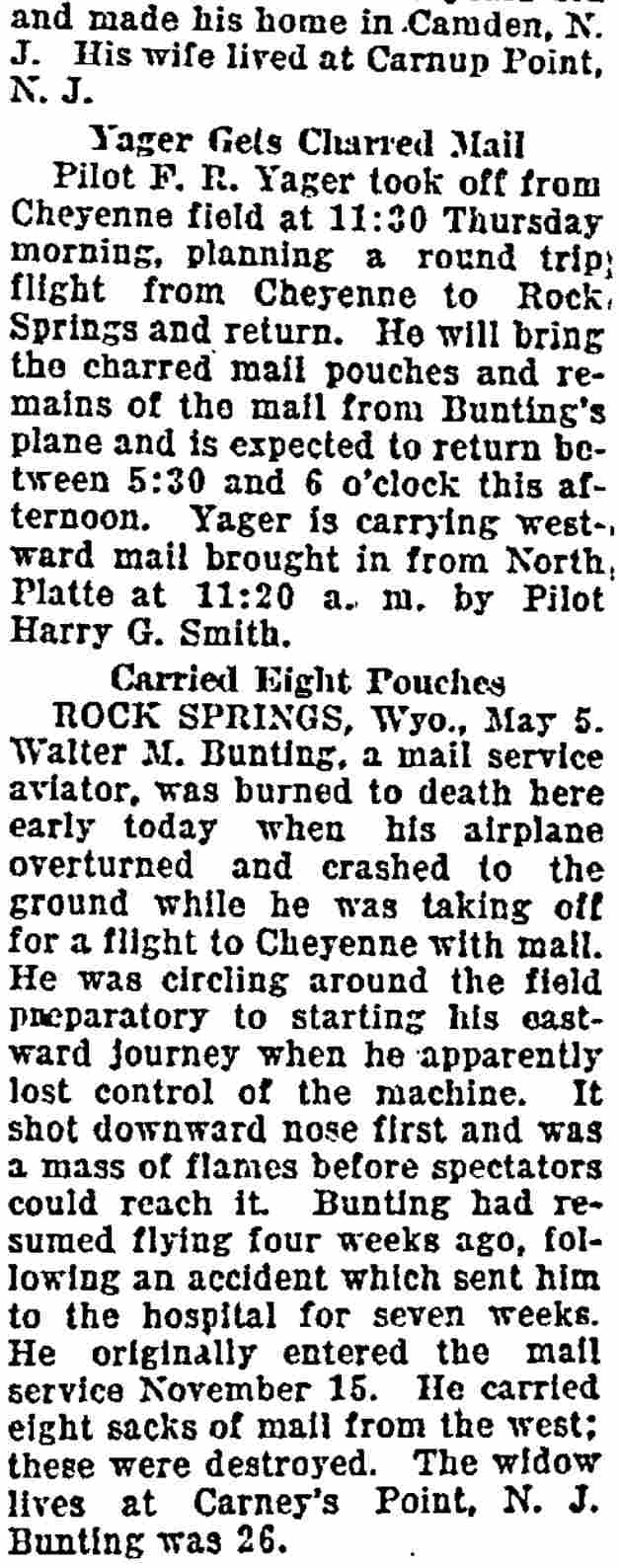 Wyoming State Tribune, May 5, 1921, column 3