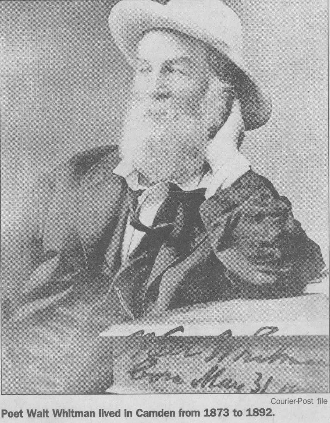 Poet Walt Whitman lived in Camden from 1873 to 1892