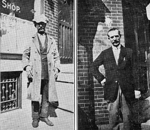 "The Prince" came to the Mission as pictured at the left. Right — Three hours later.