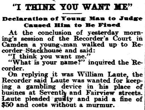 Philadelphia Inquirer clipping: I Think You Want Me, February 22, 1905