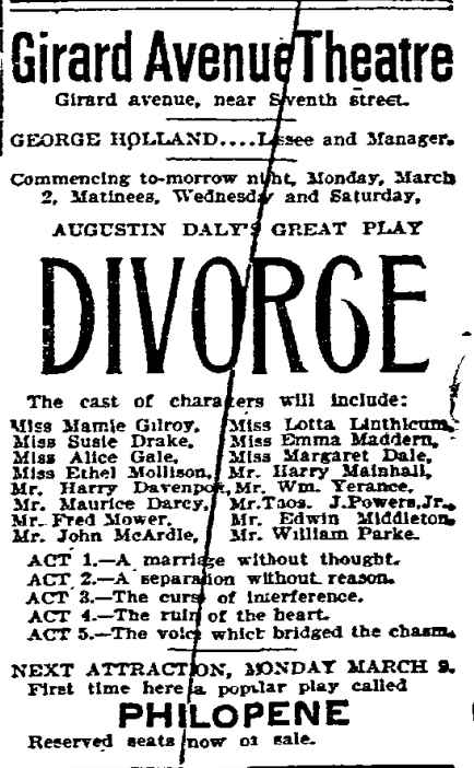 Philadelphia Inquirer, March 1, 1896