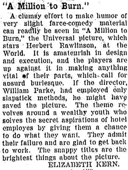 Omaha World-Herald, Omaha, Nebraska, November 19, 1923 — Herbert Rawlinson