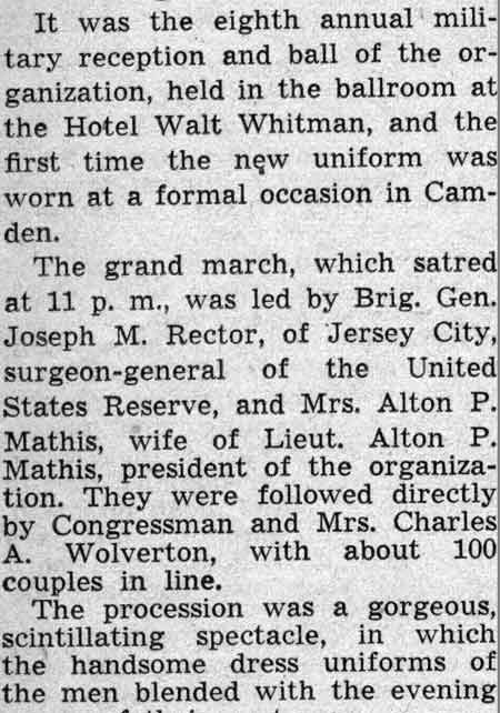 Hotel Walt Whitman event, February 26, 1938