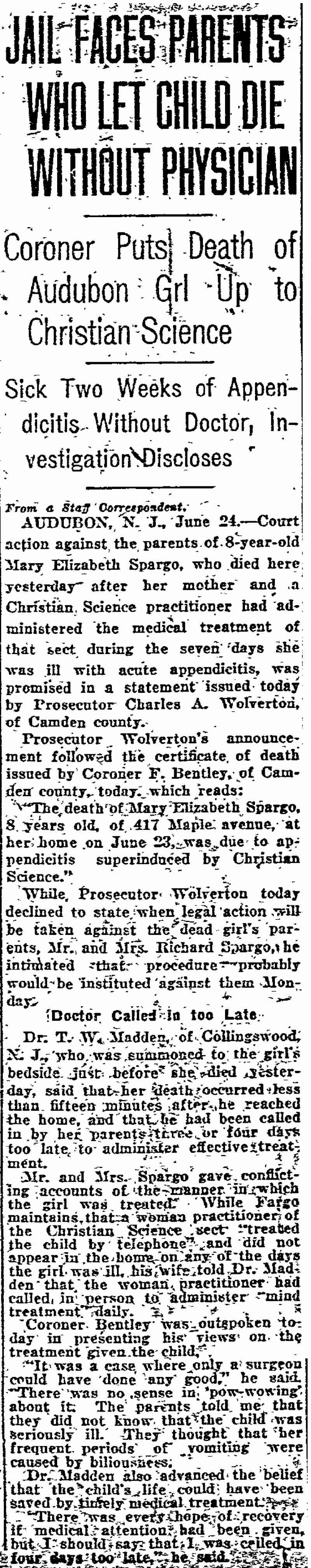 Philadelphia Inquirer, June 25, 1932