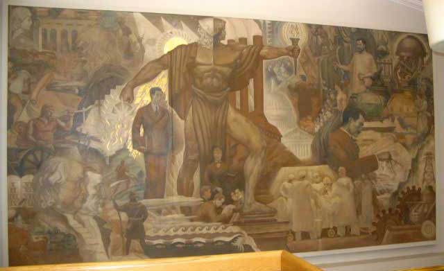 Research, Practical and Philosophical, Looks to the Past and Future in Generations of Men — mural by John C. Wonsetler at Franklin and Marshall College