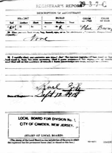 Charles Gladney World War I Draft Card, page 2