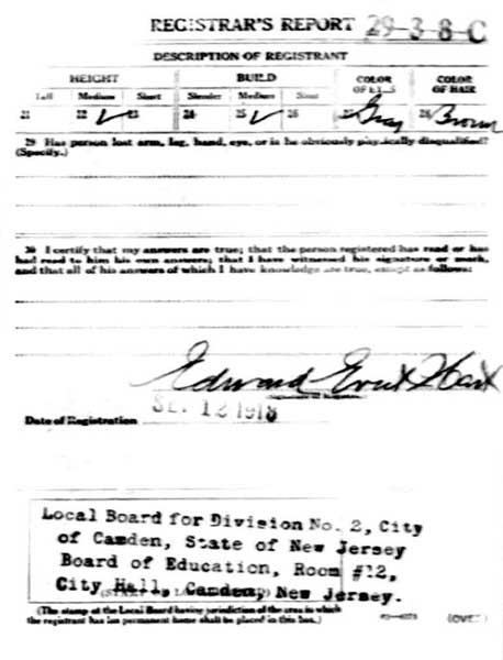Charles H. Fitzsimmons IV World War I Draft Card, page 2