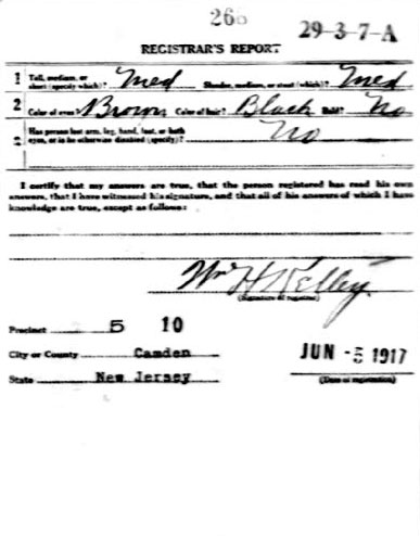 Henry Isaac Haines World War I draft card, side 2