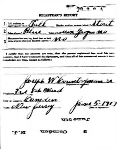 World War I Draft Registration Card for John S. McTaggart, side 2