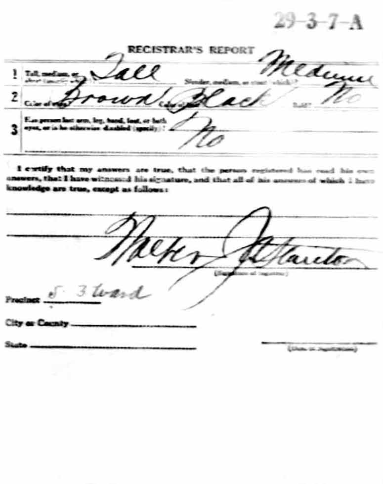Joseph Carpani World War I draft card, back