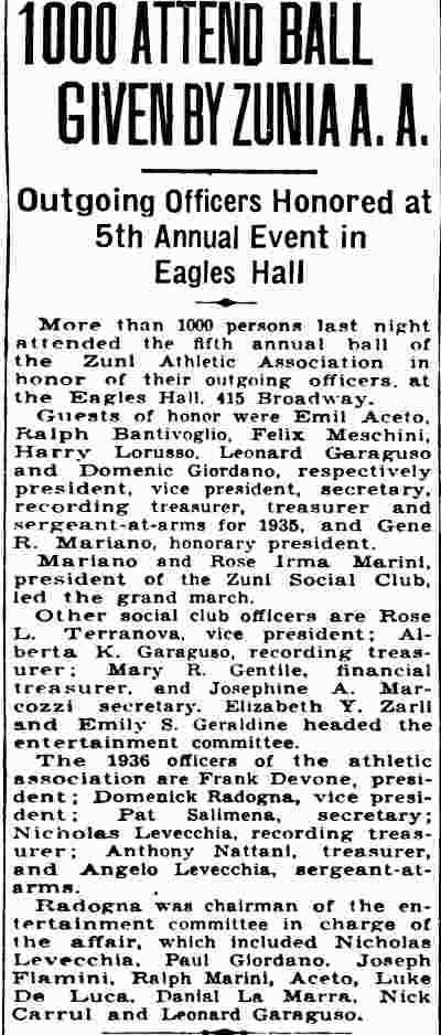 Camden Courier-Post, January 18, 1936 — 1000 Attend Ball Given by Zunia A.A.