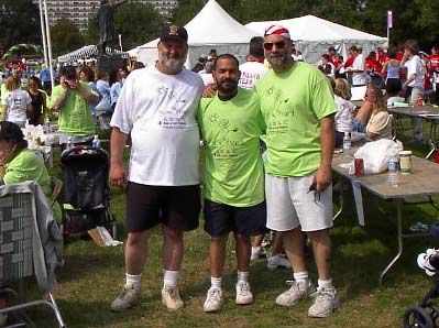 Jesse Lawrence, Ricky Duran, and Dave Mendez at Diabetes Walk, Cooper River Park, September 28, 2003