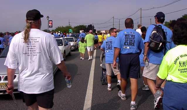 Jesse Lawrence in action at the Diabetes Walk, Cooper River Park, September 28, 2003