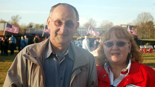 Sgt. Cohen's brother Bob Cohen and his wife Elaine at The Moving Wall, April 17, 2009