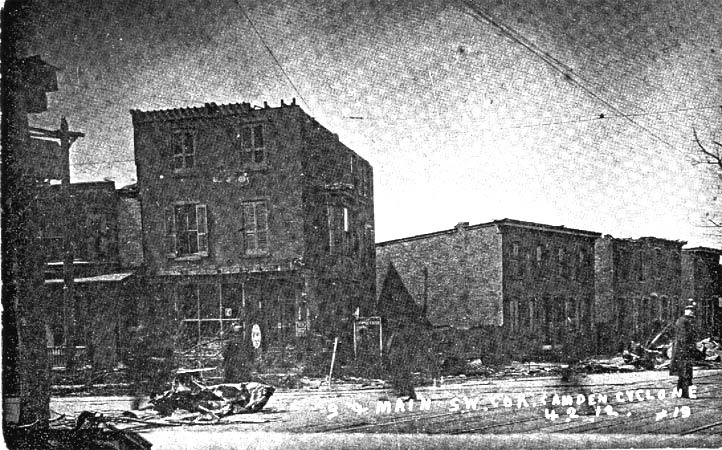 Looking southwest from the corner of 3rd and Vine in the aftermath of the Cyclone of April 1912