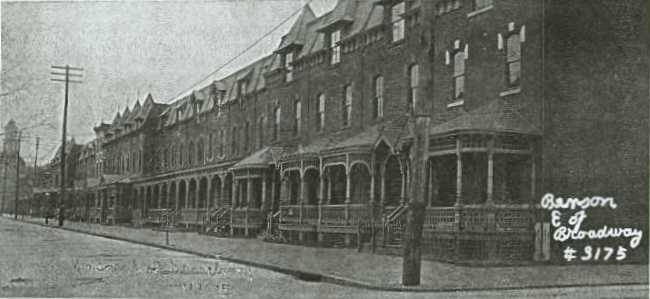 SE corner of Broadway and Benson Street, photo taken around 1910