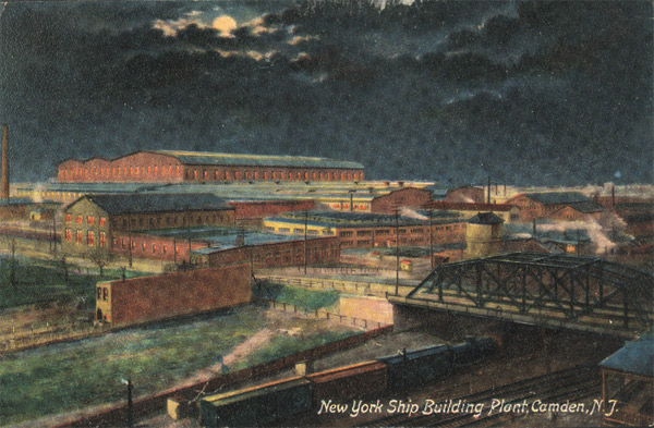 The New York Shipbuilding Plant, postmarked October 12, 1908