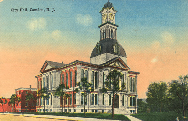 Camden City Hall postcard, mailed 1914