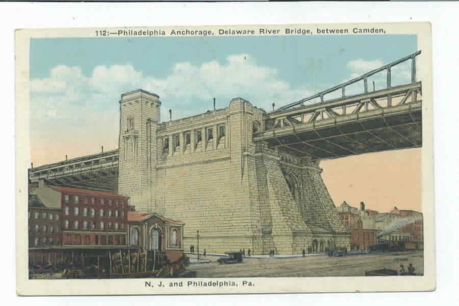 Philadelphia Anchorage, Delaware River Bridge, late 1920s