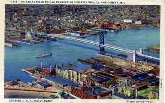 View of the RCA Plant and the Delaware River Bridge