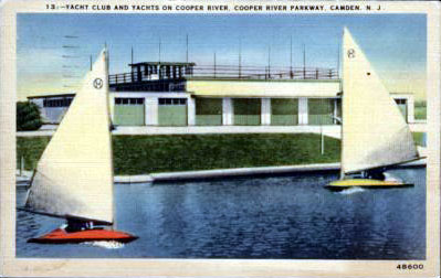 Yacht Club and Yachts on Cooper River, Cooper River Parkway, Camden NJ