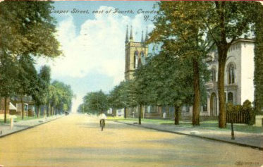 Postcard of Cooper Street looking east from North 4th Street, about 1910