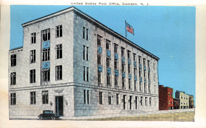 The U.S. Post Office as viewed from SW corner of 4th and Market Street
