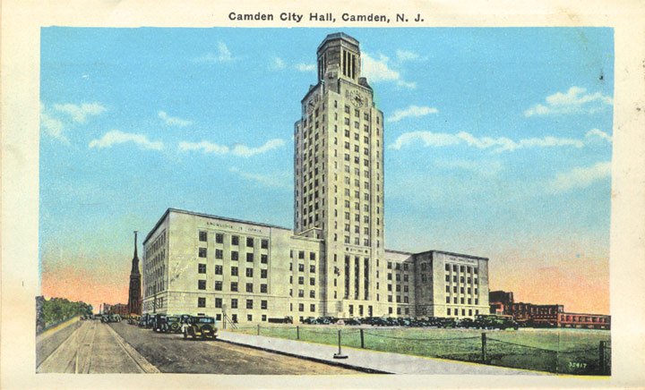 Camden City Hall, 1930s — as seen from 4th and Market Street