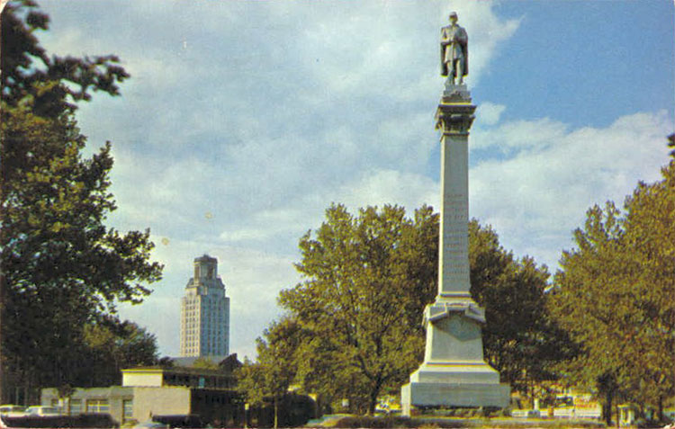 The Soldiers Monument, with City Hall in the background, 1960s