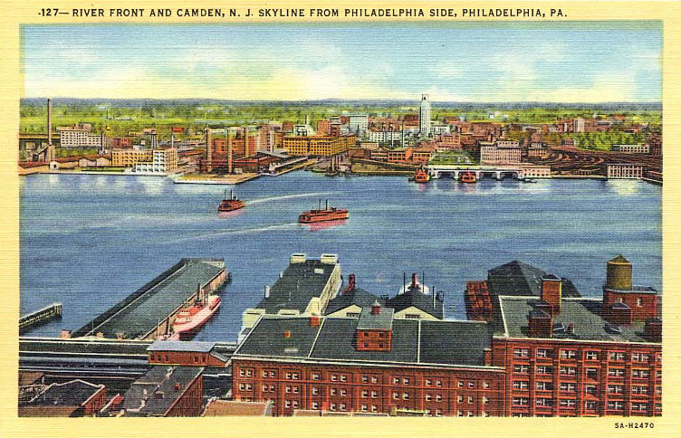 The Camden Waterfront as viewed from Philadelphia, prior to 1924
