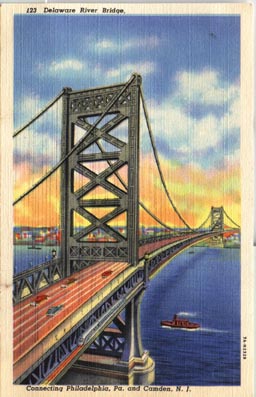 Delaware River Bridge, now known as the Ben Franklin Bridge