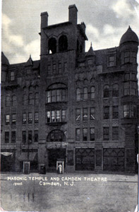 Postcard showing the Temple Theatre area