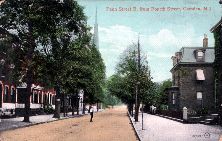 Looking east, the 400 block of Penn Street, Camden NJ, circa 1905