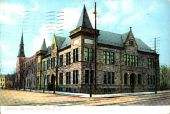 Catholic Lyceum, Broadway & Federal Street, as seen from the Munger & Long Store