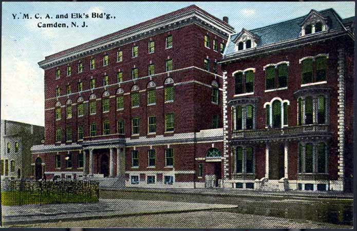 YMCA and Elks buildings on Federal Street east of Broadway, Camden, circa 1905–1925