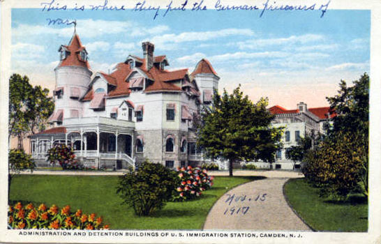 The Camden Immigration Station, which was actually in Gloucester City — postcard published before 1917