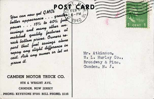 Camden Motor Truck Company — rear