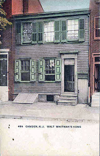 Postcard of the Walt Whitman House at 328 Mickle Street, published within 15 years of the poet's passing